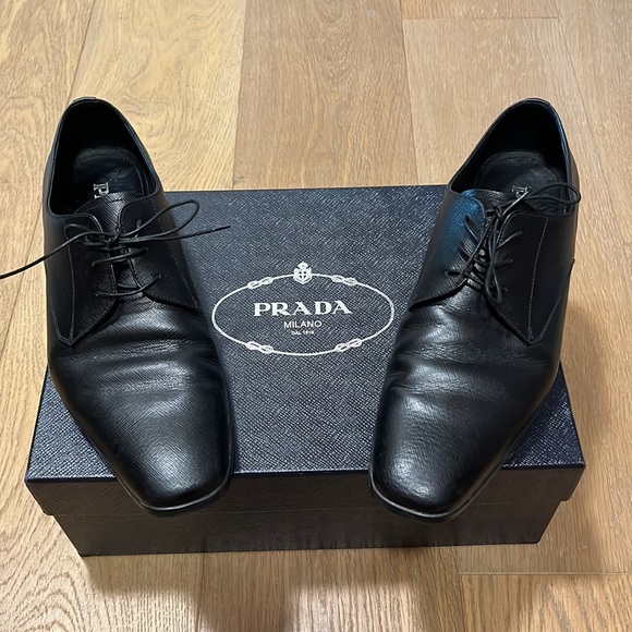 Men’s Prada Spazzolato Saffiano Leather Derby Loafers - Picture 4 of 7